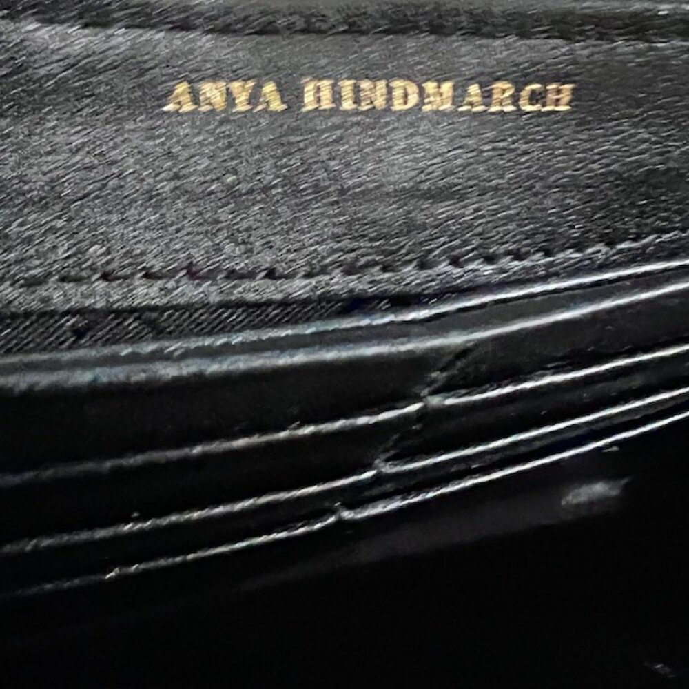 2 Vintage Wallets black leather full zip COACH & Ana Hindmarch with Studs (70) - Picture 5 of 11